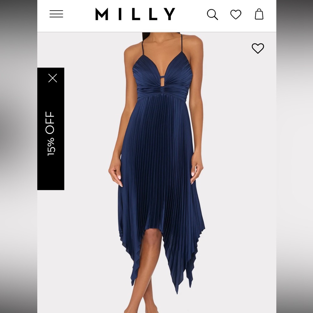 Milly Midnight Blue Asymmetrical Dress